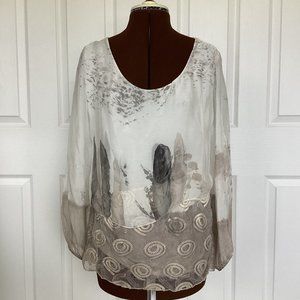 Silk Blend Printed Top